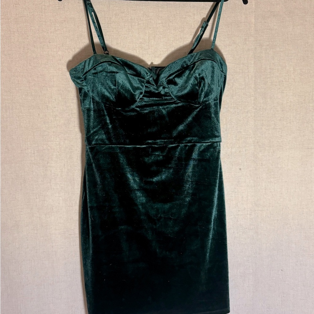 Emerald Green Velvet Dress